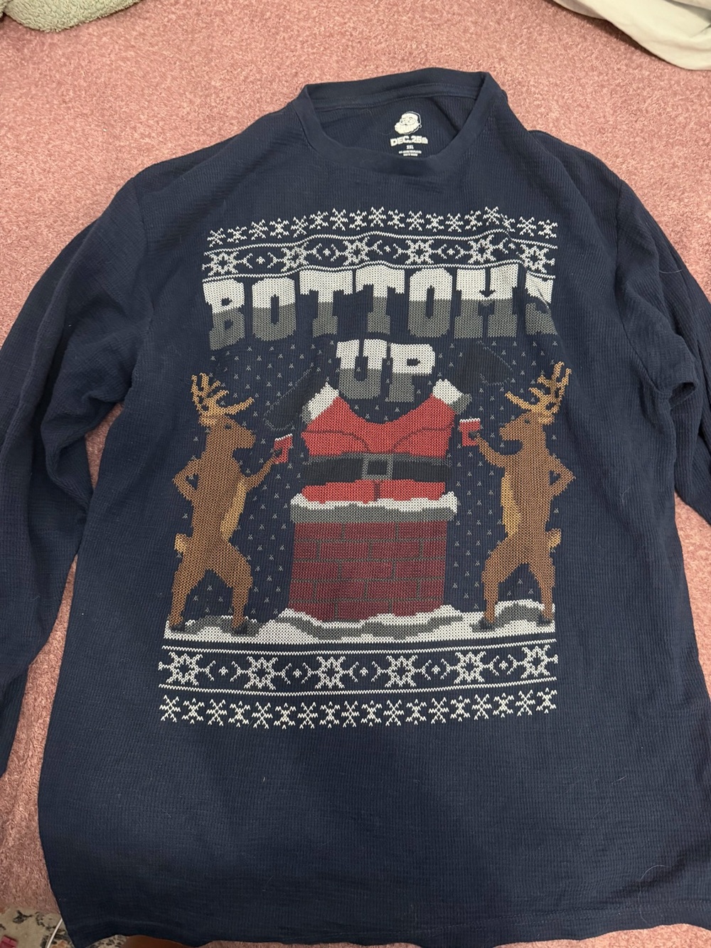 Men's Navy 'Bottoms Up' Holiday Sweater